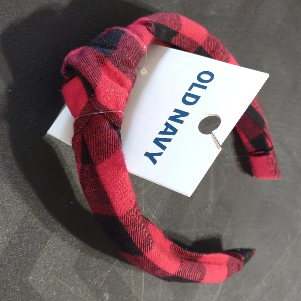 Child one size Buffalo plaid head band New!